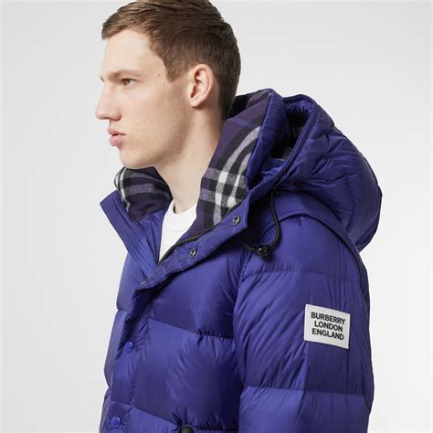 blue burberry puffer